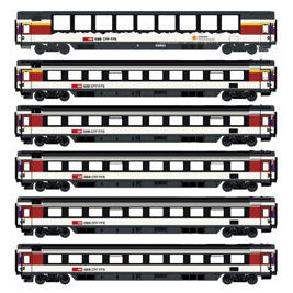 6er Set Personenwagen SBB, Ep.VI, EC8/9, AC