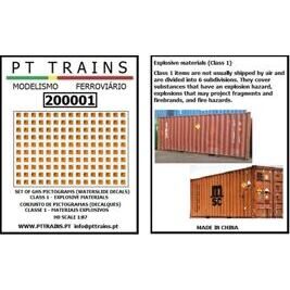 Decalques Classe 1 - Materiais explosivos / Waterslide decals Class 1 - Explosive materials