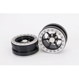 Beadlock Wheels PT-Power Black/Silver 1.9 (2pcs)