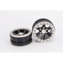 Beadlock Wheels PT-Escalade Black/Silver 1.9 (2 pcs)