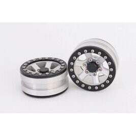 Beadlock Wheels PT-Escalade Silver/Black 1.9 (2pcs)