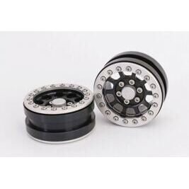 Beadlock Wheels PT-Royalty Black/Silver 1.9 (2 pcs)