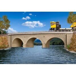 H0 Steinbogenbrücke mit Eisbrecherpfeilerngebogen, eingleisig