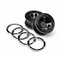 Wheels w/Gunmetal Beadlocks 2pcs (Scout RC)