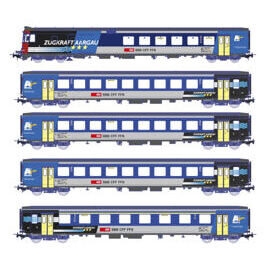 SBB Set 5-tlg.  RE ZUGKRAFT AARGAU  1x BDt  1x A  3x B mit IB  Ep. V  DC