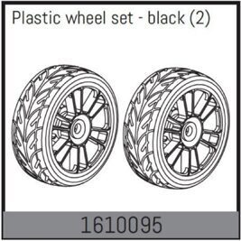 Plastic wheel set - black (2)