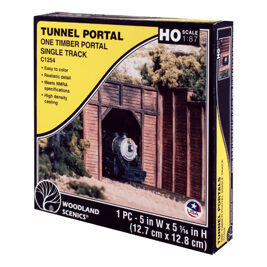 H0-Spur Tunnelportal eingl. Holz