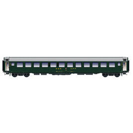 Carrozza 2´cl RIC B 5005 12 comp, verde, tetto alluminio, SBB ep.III