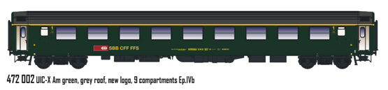 UIC-X Personenwagen Am, 1.Kl. SBB, Ep.IVb, neues Logo