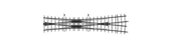 H0m 12° Doppelkreuzungsweiche gekürzt, 182 mm