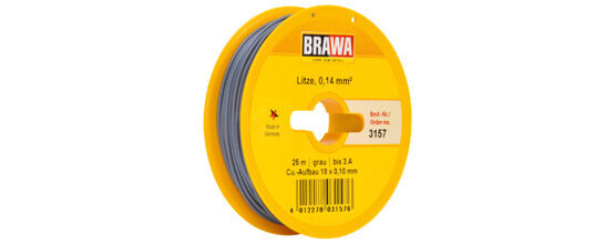 Schaltlitze 0,14 mm², 25 m Spule, grau