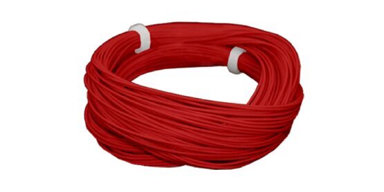 Hochflexibles Kabel, Durchmesser 0.5mm, AWG36, 2A, 10m Wickel, Farbe rot