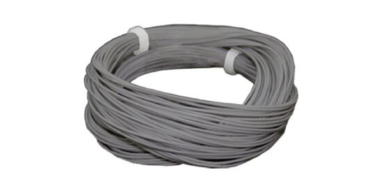 Hochflexibles Kabel, Durchmesser 0.5mm, AWG36, 2A, 10m Wickel, Farbe grau