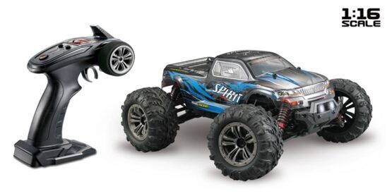 1:16 Elektro Modellauto High Speed Monster Truck SPIRIT schwarz/blau 4WD RTR