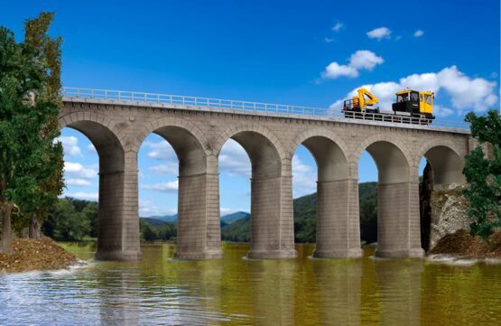 H0 Aachtal-Viadukt mit Eisbrecherpfeilern,eingleisig