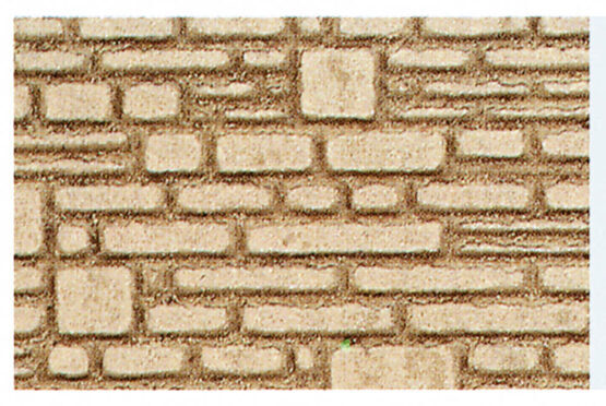 behauene Natursteinmauer H0/TT, 28x14 cm, 2 Stück