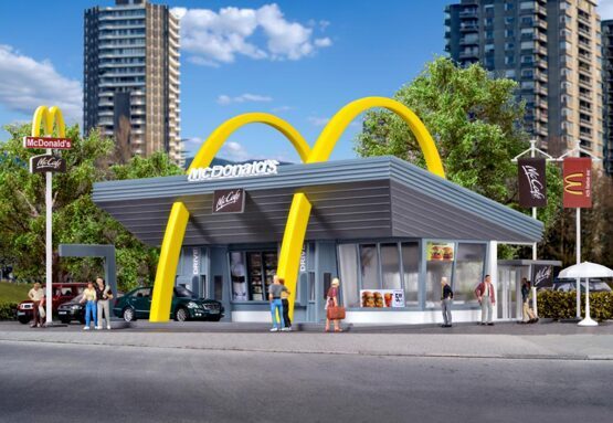 H0 McDonald´s Schnellrestaurant mit McDrive