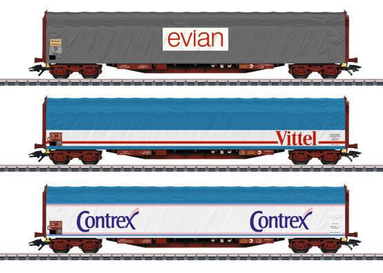 Schiebeplanenwagen-Set Mineralwassertransport