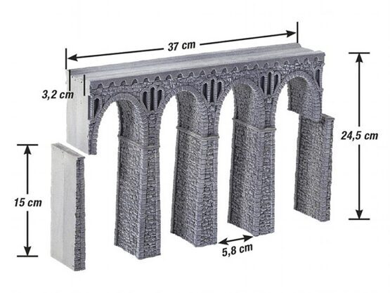 Bruchstein-Viadukt für Schmalspurbahnen