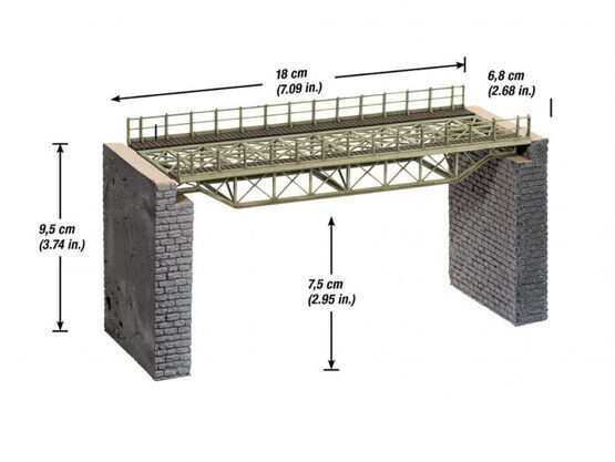 L-C Brückenfahrbahn ger. Bausatz