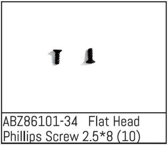 Flat Head Phillips Screw 2.5*8 - Mini AMT (10)