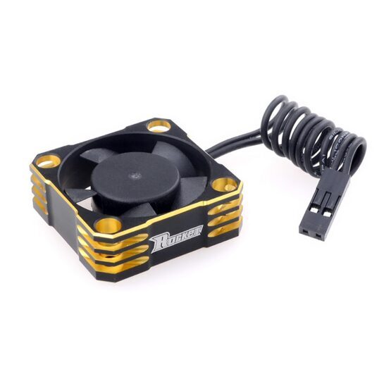 Aluminium cooling fans 30x30mm 28000rpm 5.8-8.5V Black & Gold