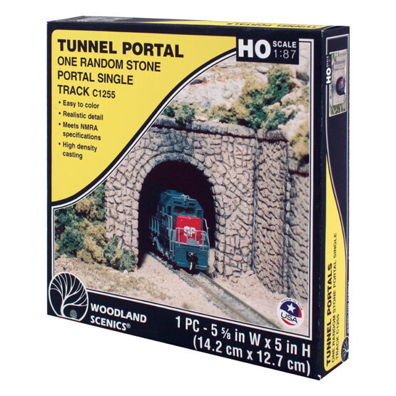 H0-Spur Tunnelportal eingl. Bruchstein