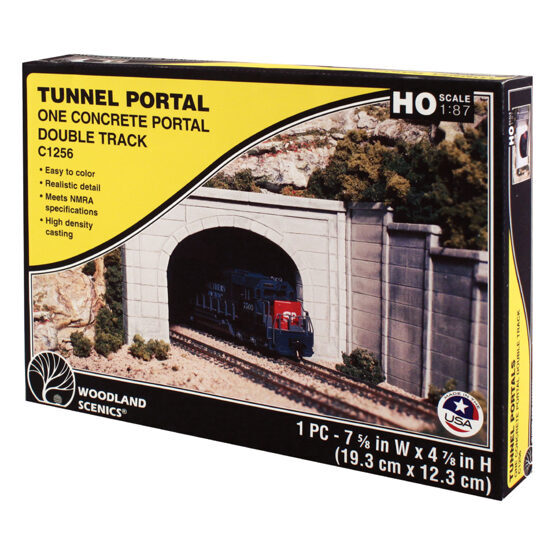 H0-Spur Tunnelportal zweigl. Beton