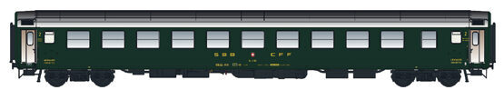 Cuccetta 2´cl RIC Bc 5185, verde, tetto alluminio, SBB ep.III